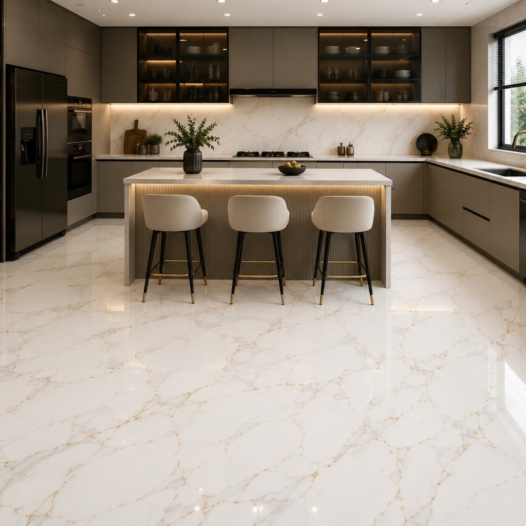 AL En Roman Gold Marble & Stone Living Area Tiles - My Home Studio